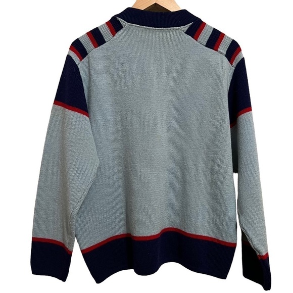 Vintage Columbia Knit Thunderbird Wool Sweater Size Large **flawed** - Picture 3 of 11